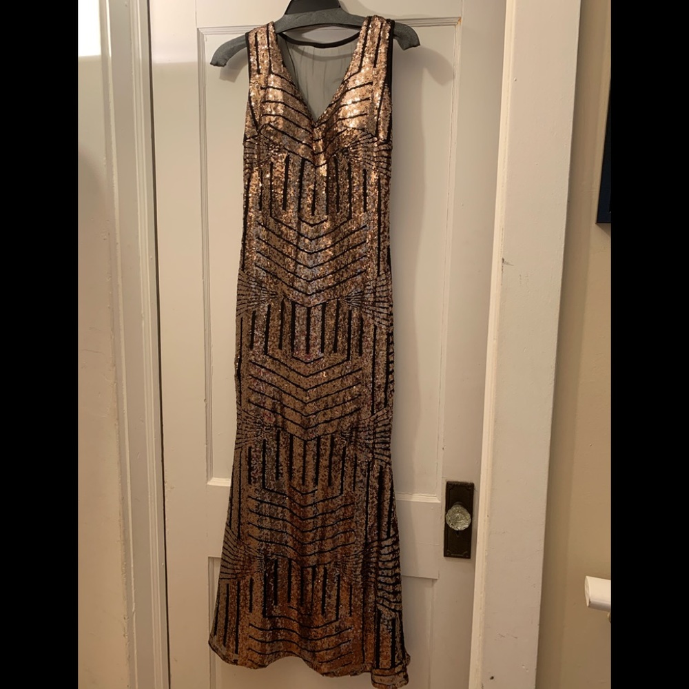 Rose gold sequin gown